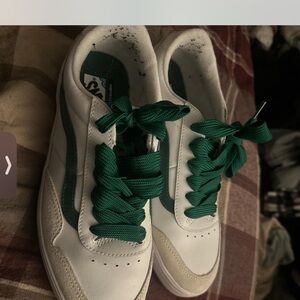Vans Classic White and Green Shoes
